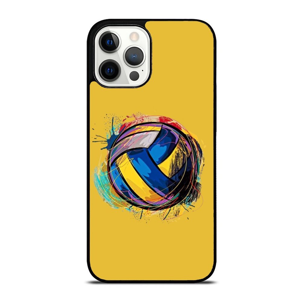 Watercolor Paint Ball Volleyball Girl in Yellow Background Aesthetic